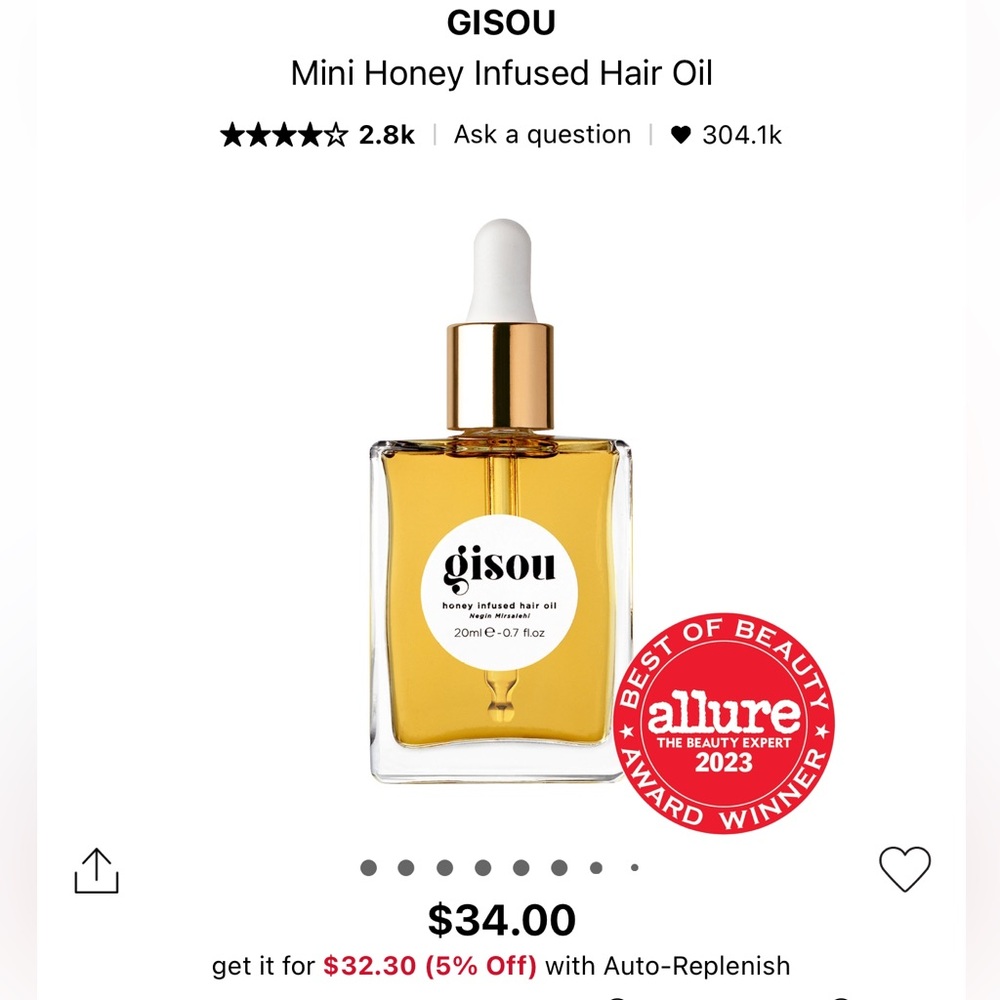 Gisou Hair Oil mini size